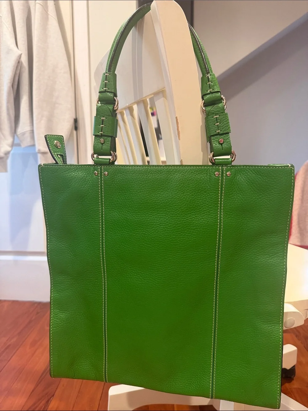 Kate Spade Vintage Pebbled Leather Tote / Shoulder Bag - Kelly Green